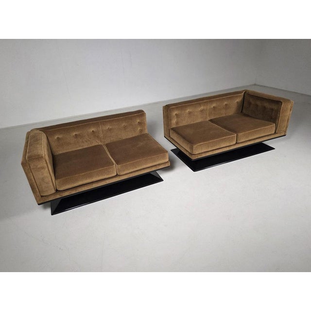 Textile Sofa by Luigi Pellegrin for MIM Roma, 1960s, Set of 2 For Sale - Image 7 of 11