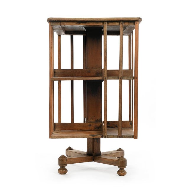 English Revolving Wooden Bookcase For Sale - Image 5 of 5