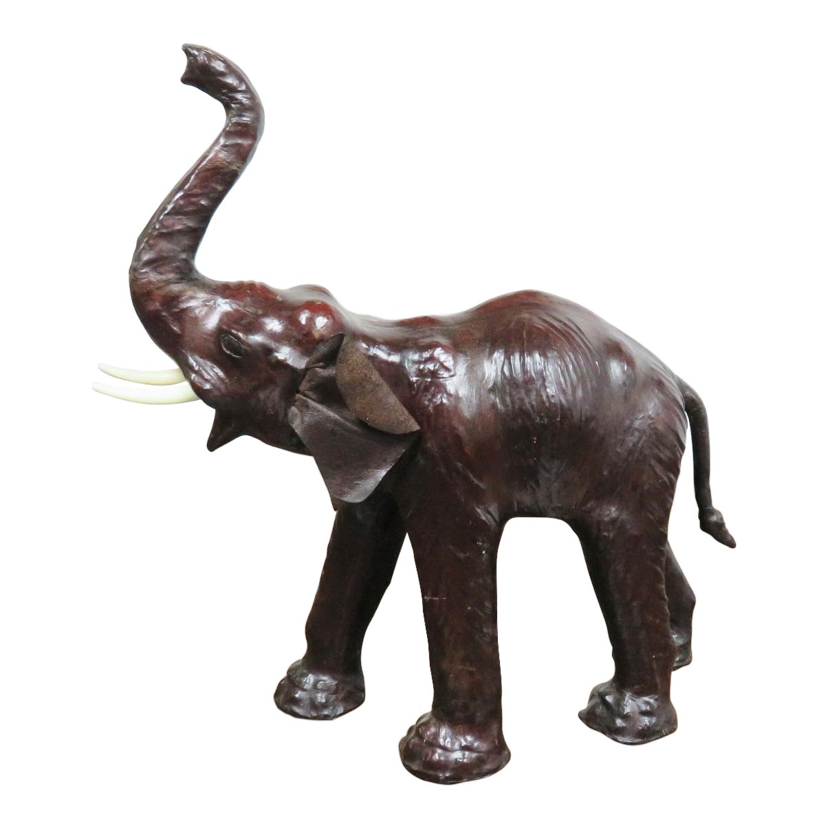 Leather Elephant Statue Chairish
