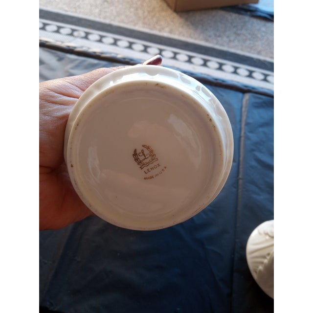 Gorgeous Pair of Lenox Usa Embossed Trunk Decorative Vases For Sale - Image 4 of 5