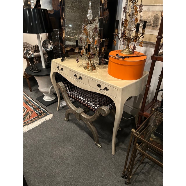 French Directoire Style Lacquered Parchment Writing Desk For Sale - Image 12 of 13