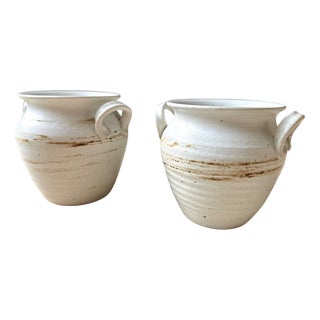 Studio Ceramic Art Vases with Handles from Pottestuen Fredrikshavn, Denmark, 1970s, Set of 2 For Sale