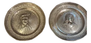 Late 18th Century Pewter Plates feat. French King Henri II & Queen Claude