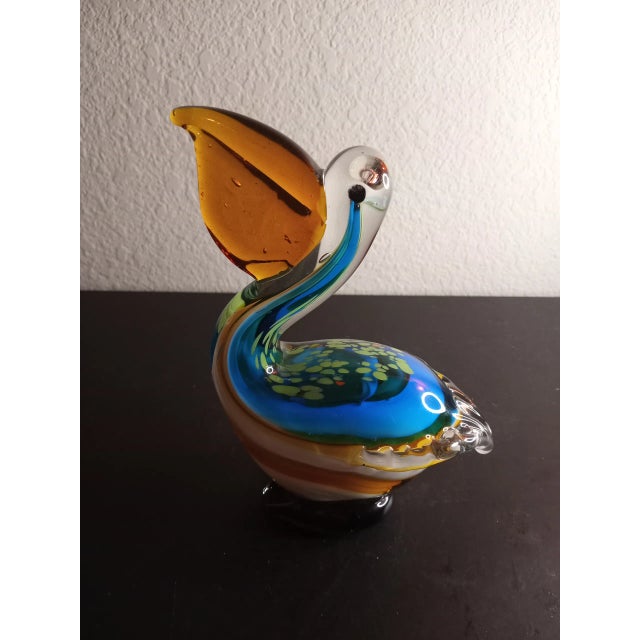 Vintage Multicolor Art Glass Duck Figurine For Sale - Image 4 of 8
