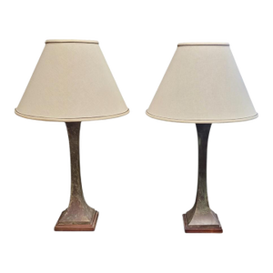 1980s Bronze Moden Table Lamps - a Pair