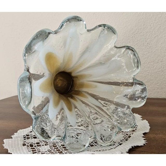 Vintage MCM Murano Style Art Glass Hand Blown Vase For Sale - Image 6 of 6