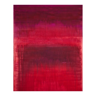 "Observations in the Desert / Red Over Red" - Large Abstract Acrylic Painting by Simon Findlay For Sale