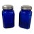 Vintage Farmhouse Cobalt Blue Glass Salt & Pepper Shakers - Pair For Sale