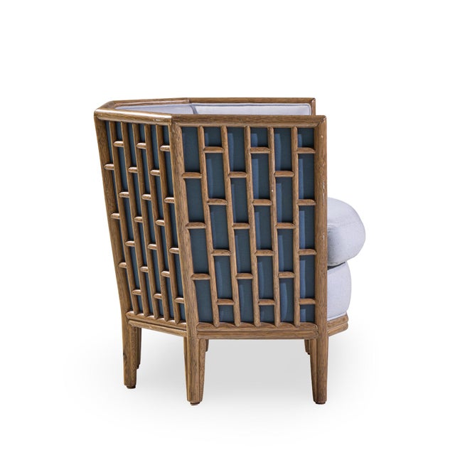 Barbara Barry for McGuire Rattan Fretwork Lounge Chairs - Pair For Sale - Image 11 of 13