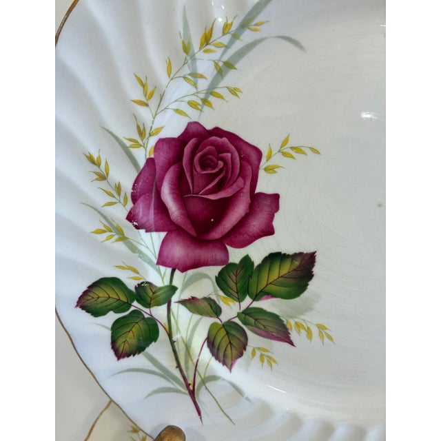 Vintage Ridgway Ironstone Anniversary Rose Dinner Plates, England – Set of 3 For Sale - Image 4 of 10