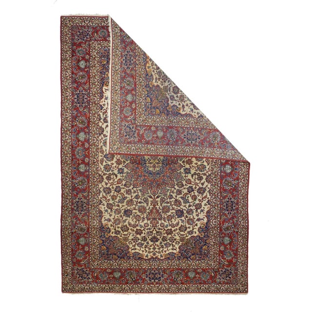 Traditional Antique Isfahan Rug 7'3'' x 10'6'' For Sale - Image 3 of 10