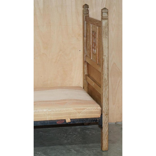 Arts & Crafts Limed Oak Cotswold Single Bed from Tudor Furniture, 1930s For Sale - Image 18 of 18