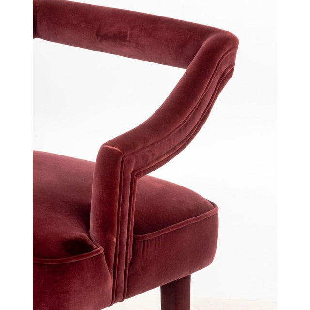 Brabbu Brabbu Red Velvet Upholstered Chairs, Pair For Sale - Image 4 of 7