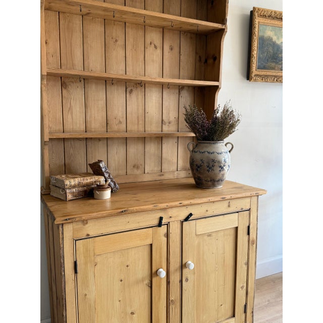 Traditional English Pine Stepback Hutch For Sale - Image 3 of 7