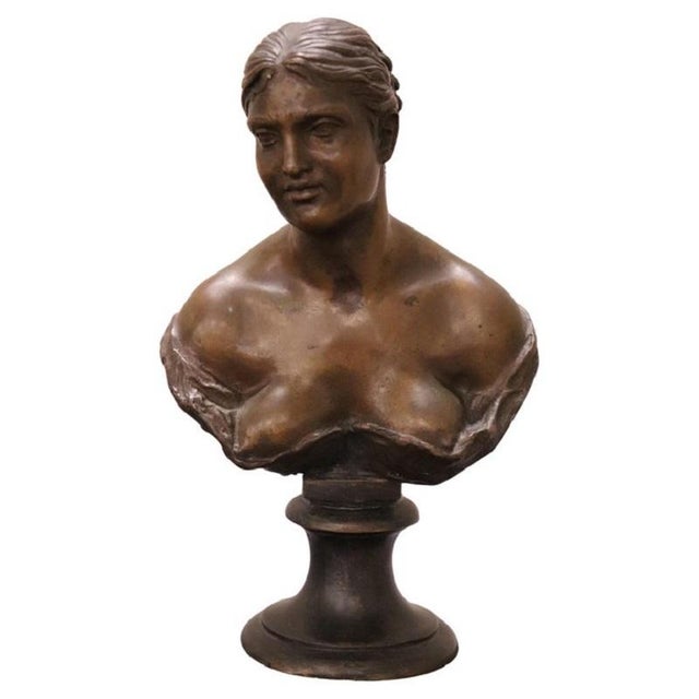 Bronze Bust of a Young Woman, Early 20th Century For Sale - Image 13 of 13