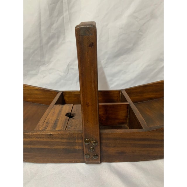 1970s Centerpiece Wood Tray, Vendor Caddy Concession Caddy For Sale - Image 5 of 11