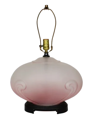 Ombre Pink Glass Bubble Table Lamp