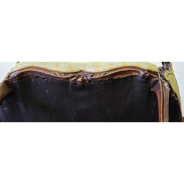 Antique Louis XV Style Bergère Barrel-Back Silhouette Armchair – Rococo Revival, Late 1800s For Sale In Minneapolis - Image 6 of 18