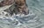 Seascape of waves crashing against a large rock by Joseph Yeager (early-mid 20th Century) on heavy bond watercolor paper...