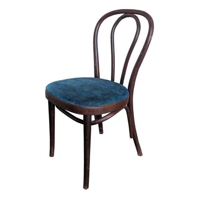 Vintage Bentwood Dining Chair with Upholstered Seat, 1970s For Sale