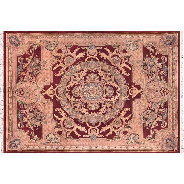 Shabby Chic Shabby Chic Pak-Persian Red/Pink Wool Rug - 9'0'' X 11'11'' For Sale - Image 3 of 9
