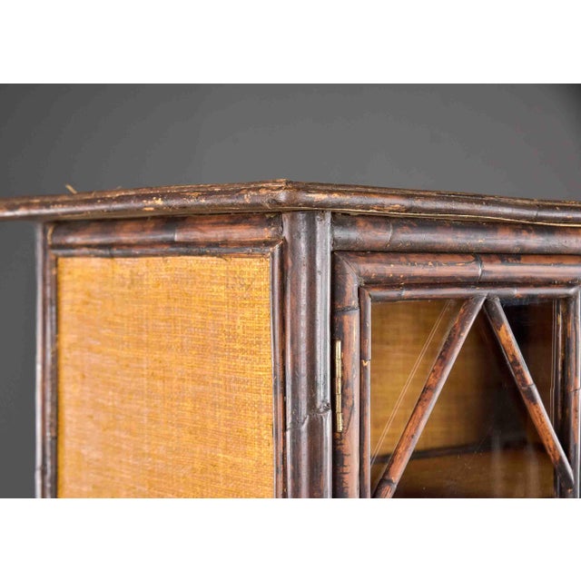 English Aesthetic Movement Tall Glass Front Bamboo Cabinet For Sale In Detroit - Image 6 of 12