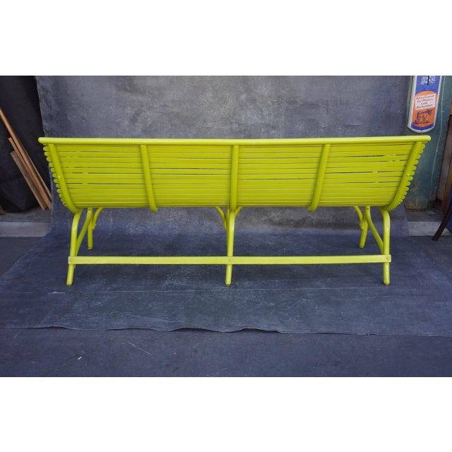 1900 - 1909 Early 20th Century Florescent Green Thonet-Style Bentwood Bench For Sale - Image 5 of 10