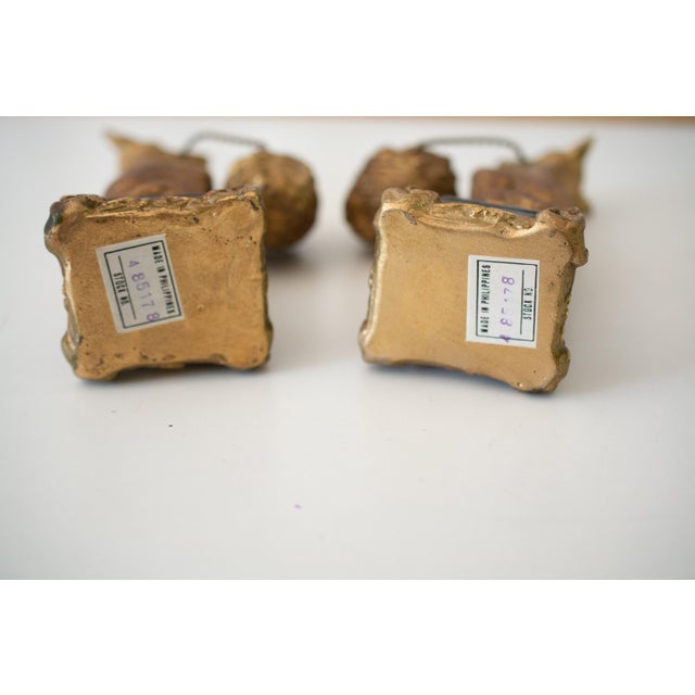 Metal Vintage Mid 20th Century Borzoi Gold Hounds Figurines - a Pair For Sale - Image 7 of 8