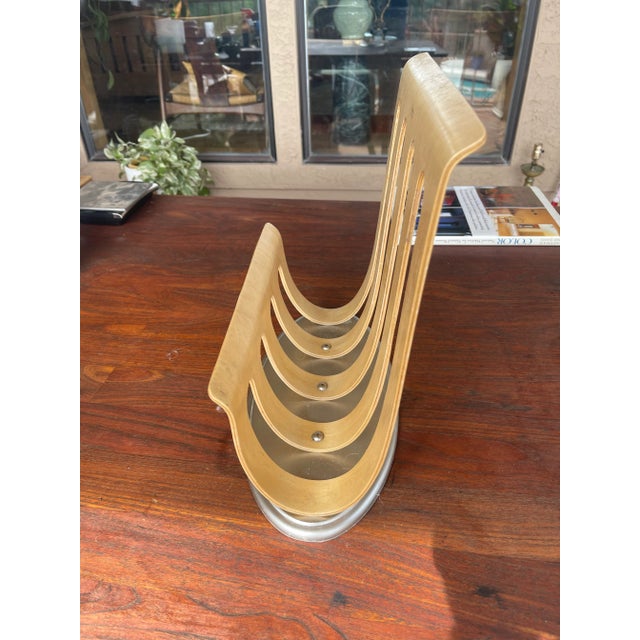 Vintage Mid Century Style Michael Graves Pressed Plywood Bentwood Magazine Rack For Sale In Santa Fe - Image 6 of 6