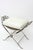 Mid-Century Modern Vintage Art Deco Nickel Silver Griffin and Gargoyle Bench With Off White Cushion ,Style of Oscar Bach For Sale - Image 3 of 10
