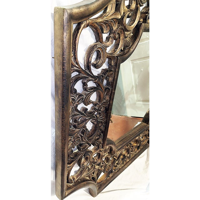 1970s 1970s Large Scale Baroque Style Wall Mirror For Sale - Image 5 of 7