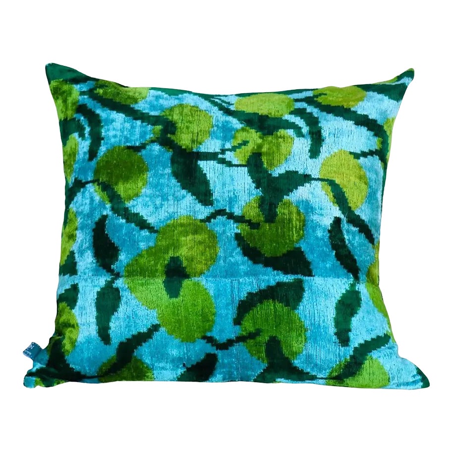 Lime Velvet Ikat Pillow Chairish