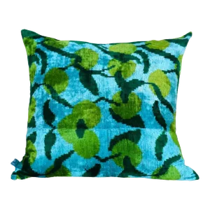 Lime Velvet Ikat Pillow