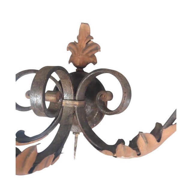 Vintage Art Deco Wall Sconces in Wrought Iron, 1925, Set of 2 For Sale - Image 4 of 9
