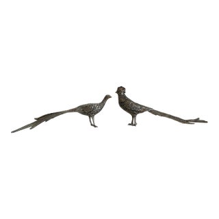 Vintage Silverplate Table Pheasants For Sale