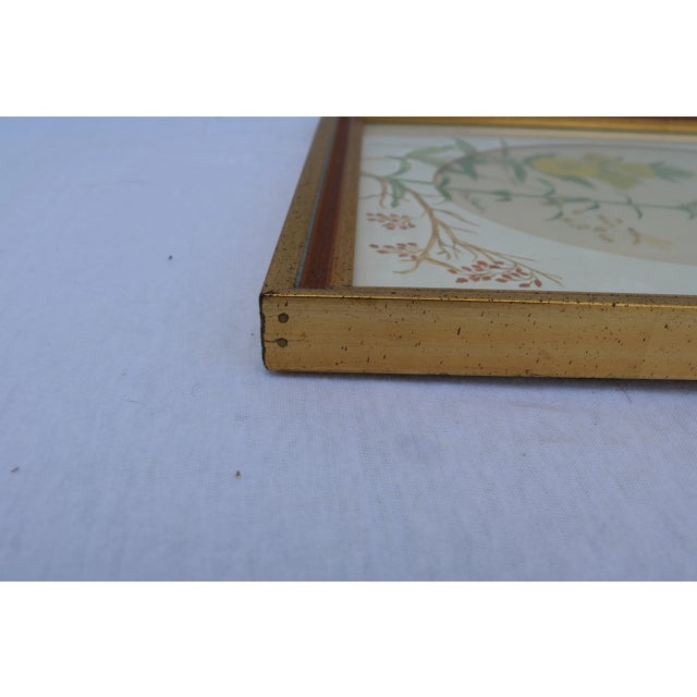 Vintage Botanical Watercolor Painting Signed For Sale - Image 4 of 6