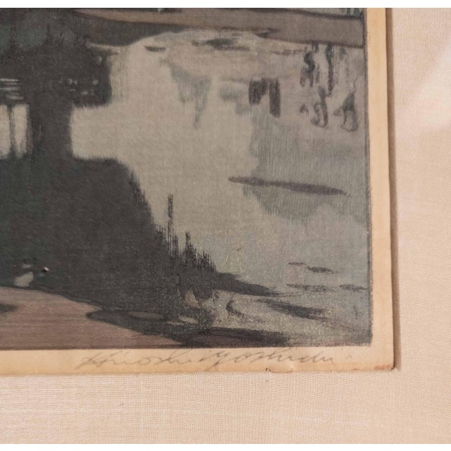 20th Century Japanese Ukiyo-E Woodblock Print "In a Temple Garden" by Hiroshi Yoshida For Sale - Image 13 of 18