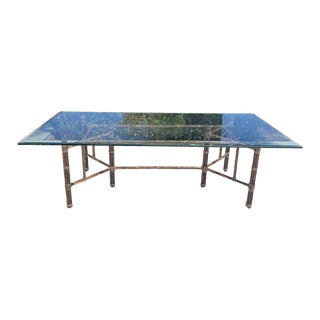 McGuire Monumental Vintage Bamboo Dining Table For Sale