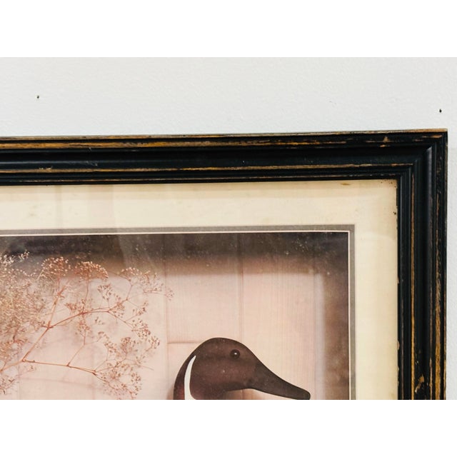 Framed Sporting Art Duck Decoy Print in Distressed Black Frame For Sale - Image 4 of 7