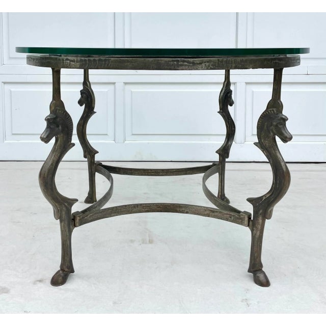 Figurative Vintage Steel and Glass Horse Center Dining Table For Sale - Image 3 of 12