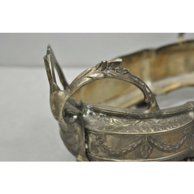 Vintage French Louis XVI Baroque Style Bronze Planter Centerpiece Bowl Dish For Sale - Image 18 of 18