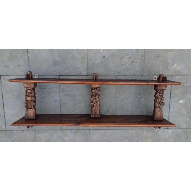 Vintage Brutalist Wall Shelf in Oak, 1940s For Sale - Image 14 of 14