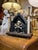 Black An Unusual Memento Mori Handcarved and Painted Shrine With Skull and Bones For Sale - Image 8 of 10