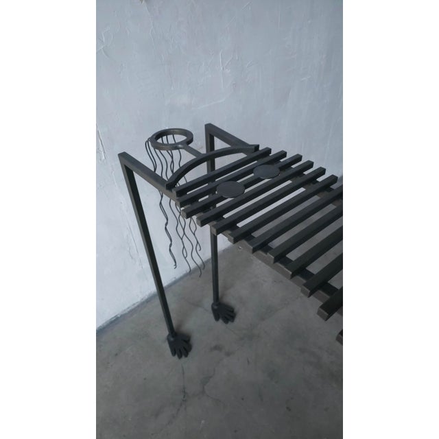 Metal 1980s Sculptural Anthropomorphic Iron Lady Console Table For Sale - Image 7 of 10