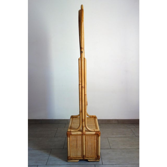 Wicker and Bamboo Cheval Mirror, 1970s For Sale - Image 4 of 18