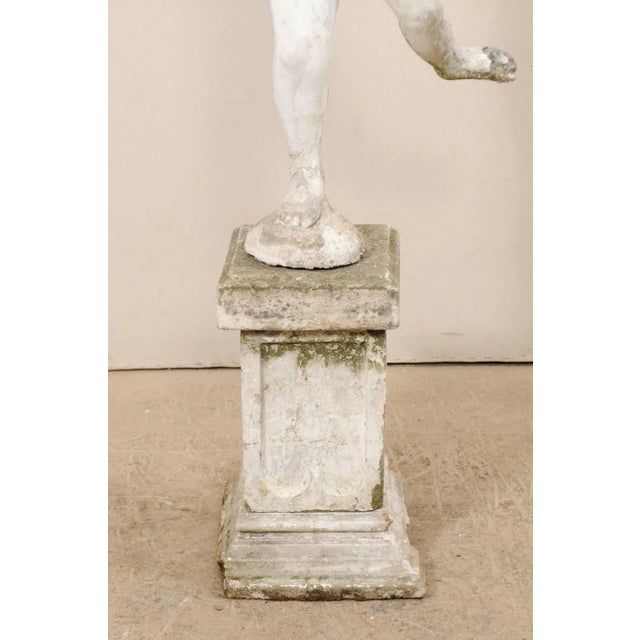 Antique White Early 20th Century French Antique Cupid Garden Statue For Sale - Image 8 of 11