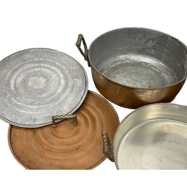 Copper Early 20th Century French Copper Lidded Pots, Set of 5 For Sale - Image 8 of 12