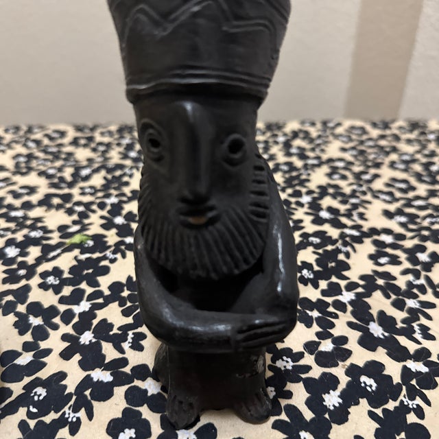 Black Ethiopian Folk Art Figurine Made of Clay For Sale - Image 8 of 8