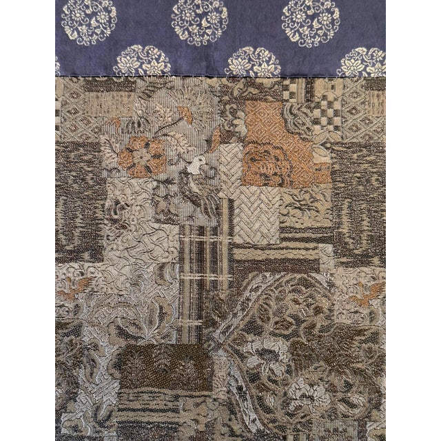 Antique Framed Japanese Silk Kesa Monk's Robe Edo Period For Sale - Image 11 of 12