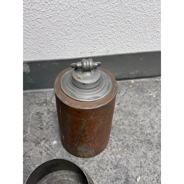 Rustic Antique Metal Vessels, Set of Three For Sale - Image 3 of 12